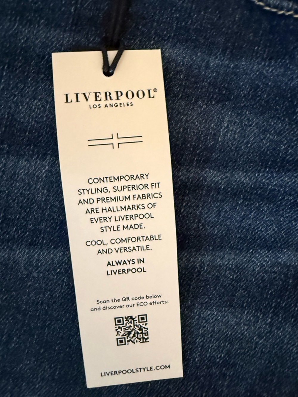 Liverpool Dark Blue Charlie Cropped Skinny Jeans with Cuffed Hem Soft - Picture 5 of 15